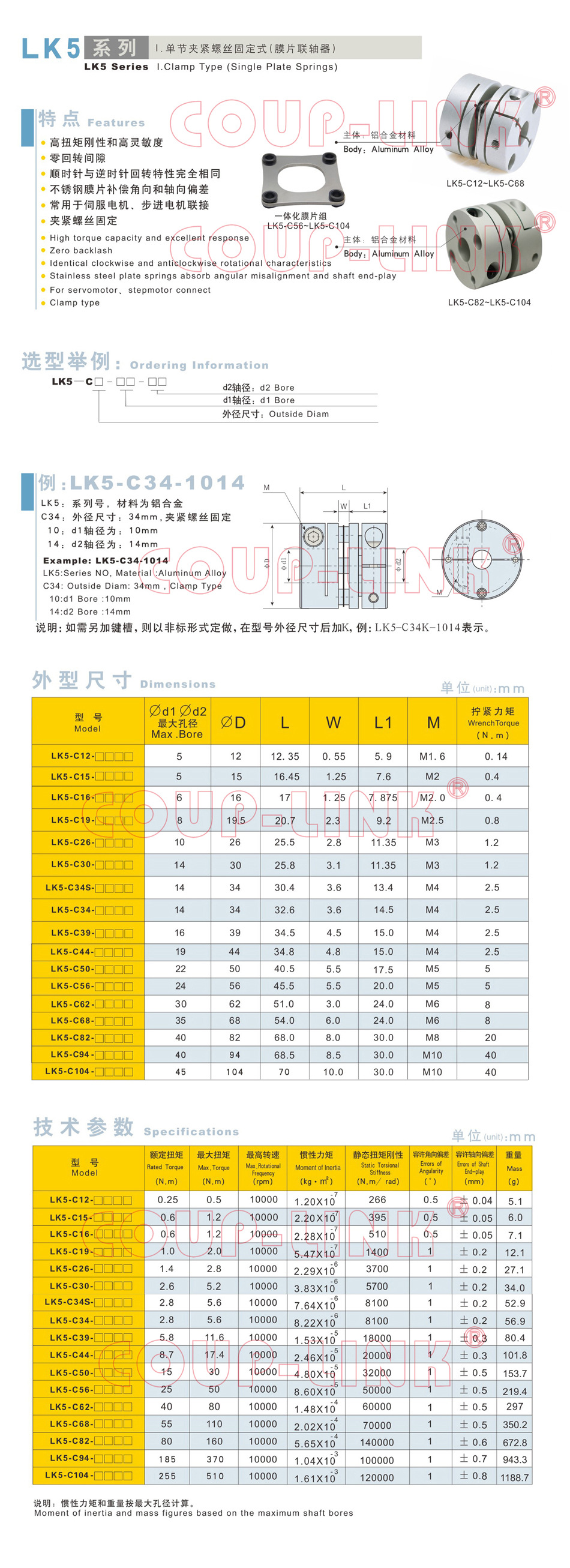 I.单节夹紧螺丝固定式