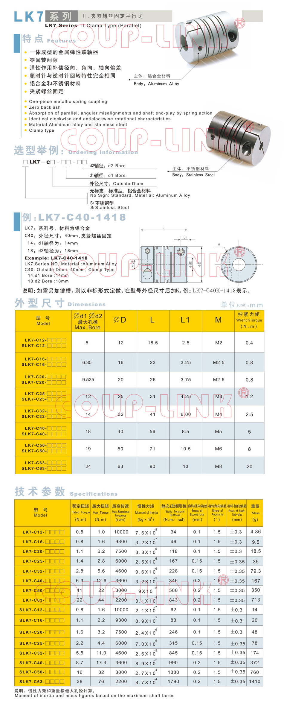 II.夹紧螺丝固定平行式